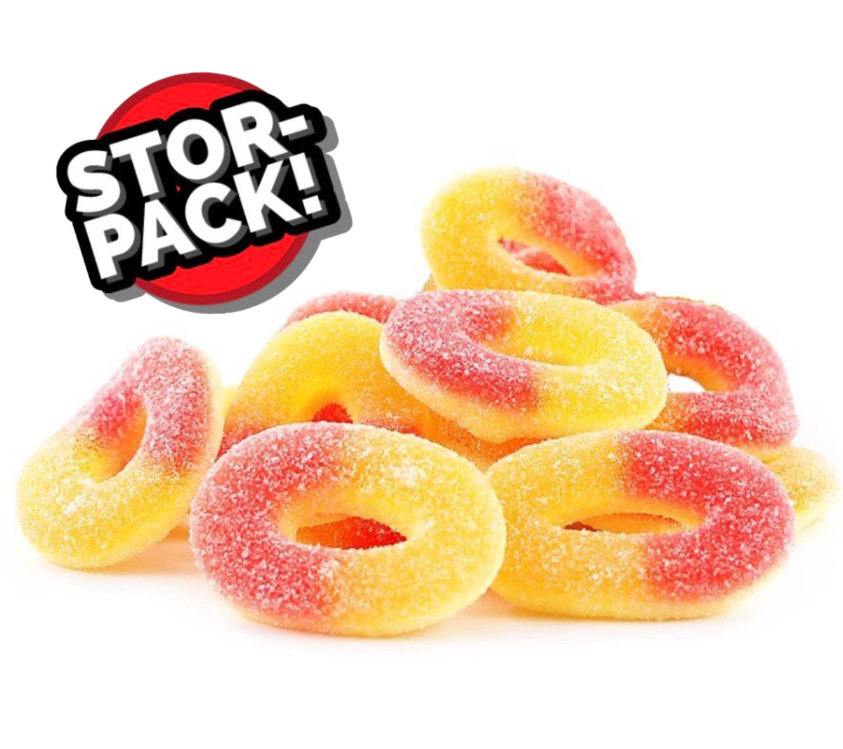 Persikoringar storpack 1 kg