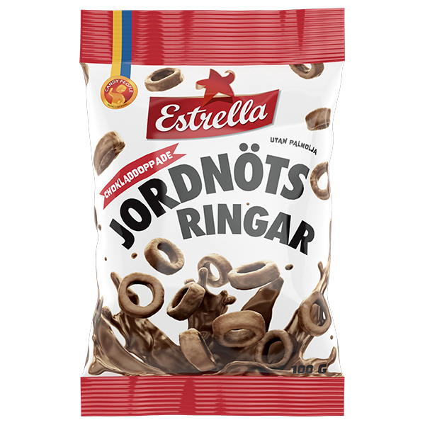 Chokladdoppade jordnötsringar