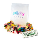 Vegansk godispåse med plockat veganskt godis