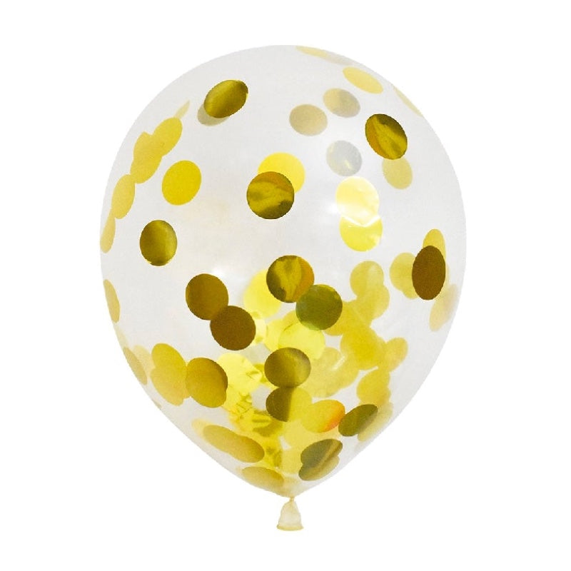 Ballong Konfetti Guld 30 cm 6-pack