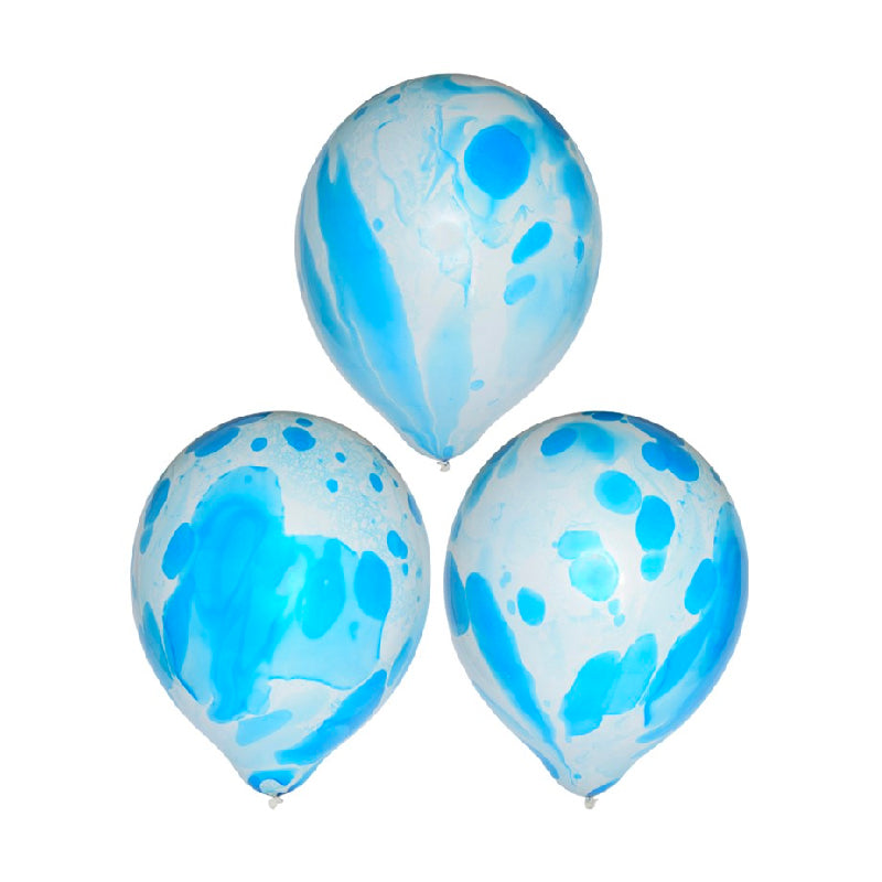 Ballong Marmor Blå 30 cm 6-pack